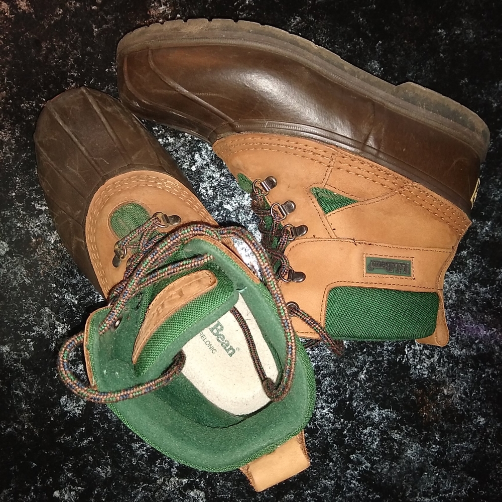 LL Bean Womens Leather Lace ⬆ Hiking Snow Boots Br